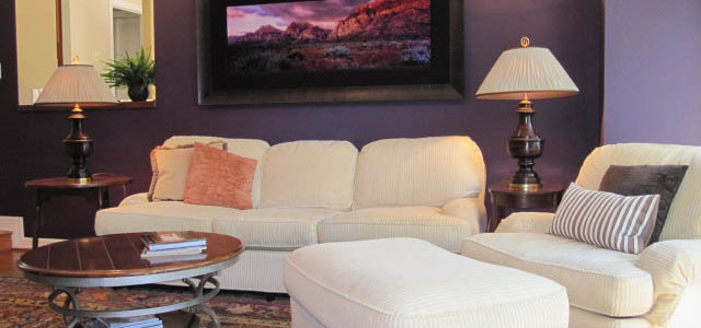 Purple Passion Family Room Design